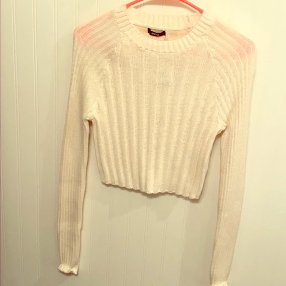 BDG Ivory Crop Knit Sweater